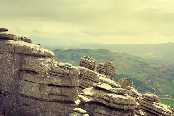 Krasowych skałach w El Torcal, Antequera. Hiszpania. — Zdjęcie stockowe