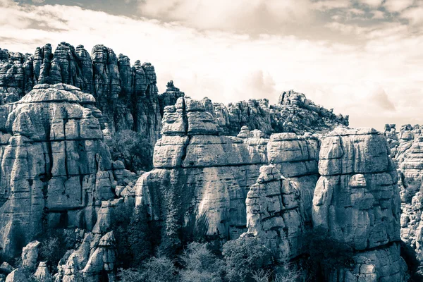 Krasowych skałach w El Torcal, Antequera. Hiszpania. — Zdjęcie stockowe