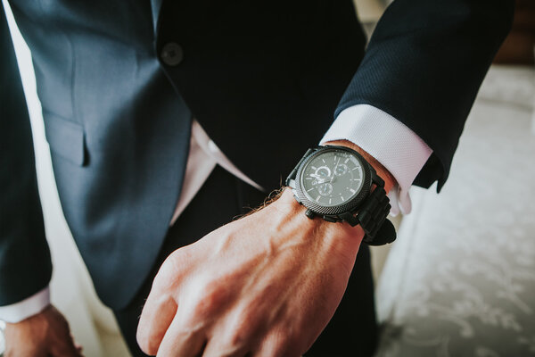 Executive outfit and watch.