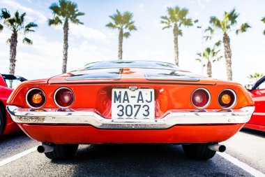 Arkadan görünüş 1972 klasik Chevrolet Camaro.