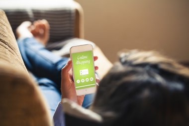 Alışveriş mobil uygulama Üstten Görünüm.