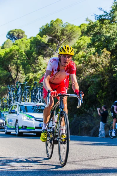 Cordoba, İspanya - 26 Ağustos: Jerome Coppel (Cofidis Pro Bisiklete binme takım) İspanya tur sırasında. — Stok fotoğraf