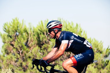 CORDOBA, SPAIN - August 26th: Sebastien Hinault (IAM Cycling) during tour of Spain. clipart