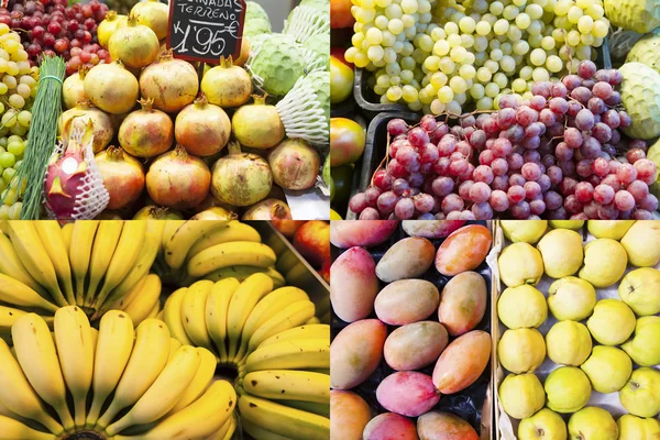 Ассорти фруктовый состав из фруктов. рынок — стоковое фото