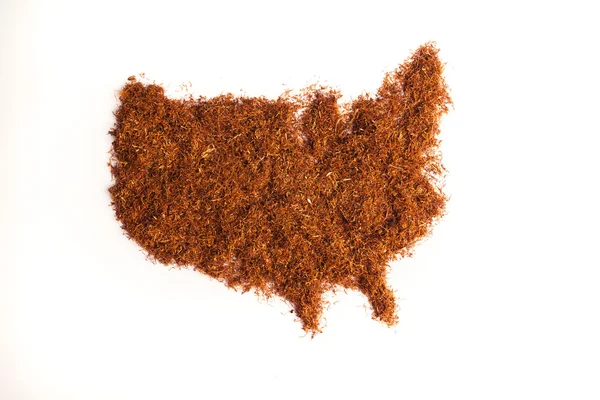 USA map in tobacco background — Stock Photo, Image