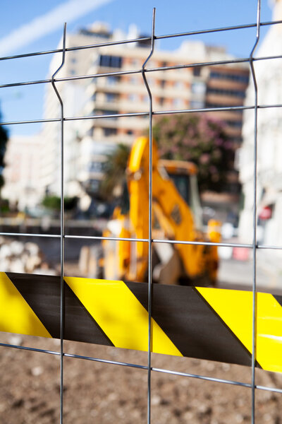 Public works zone. Restricted area.