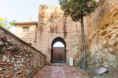 Andalusia, İspanya Malaga Alcazaba gelen Müslüman kemer.