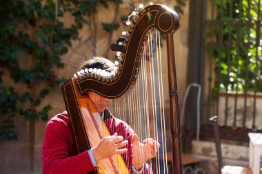 Adam oyun harp açık havada.