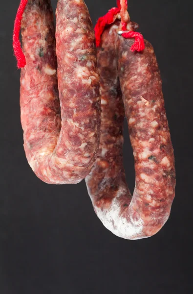 Spansk Chorizo. Lukk . – stockfoto