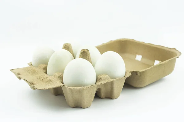 Duck Eggs Confezione Isolata Sfondo Bianco — Foto Stock