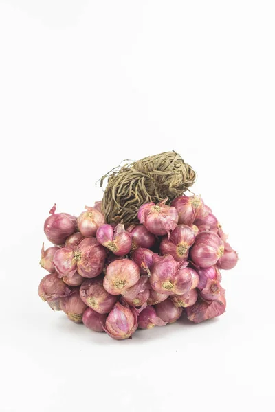 Fehér Alapon Izolált Shallot Vagy Shallots Csomag — Stock Fotó