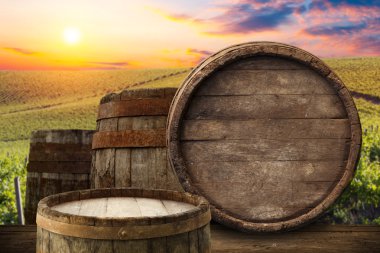 Tuscany, İtalya 'da üzüm bağında kırmızı şarap