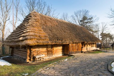 Sabahın erken saatlerinde Ukrayna Karpaty 'deki dağlarda hafif bir sis vardı.