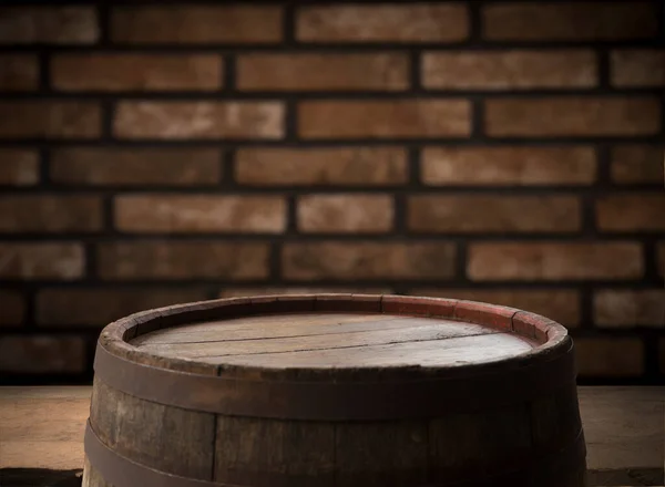 background of barrel and worn old table of wood