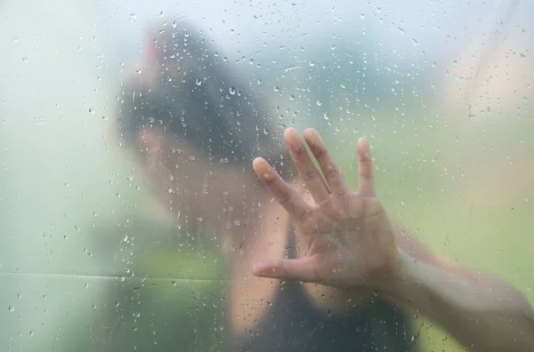 Panik Atak Genç Kız Üzgün Korku Stresli Duygu Ağlayan Eller — Stok fotoğraf