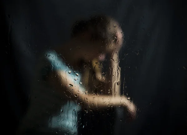 Depression from abortion not povratno girls. on a dark background — Stock Photo, Image