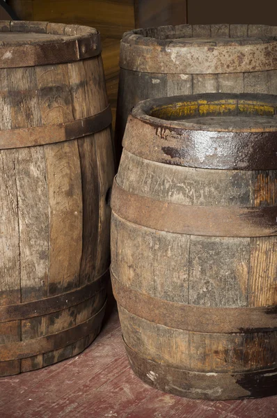 Barrel for wine and beer in the basement — Stock Photo, Image