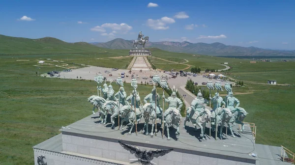 Ulan Bator Moğolistan, 15 Temmuz 2019: Ulan Bator 'daki Cengiz Han Anıtı