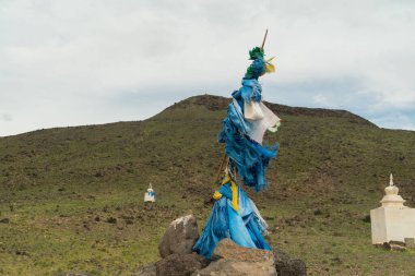 Moğol obo Budist anıtı. Yaklaş.