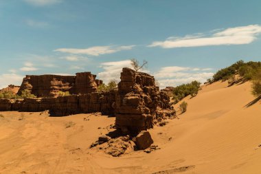 Harman Canyon Tsav Ulusal Parkı Moğolistan 'da, dinozor mezarlığı