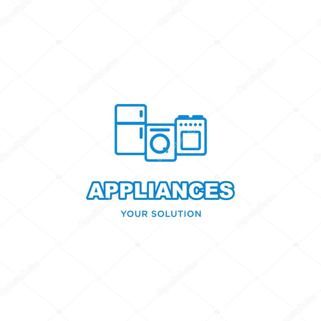 Vector sign logo home appliances, Appliance equipment home, kitchen appliance, electronic appliance device illustration,Appliance icon, Appliance vector, Appliance