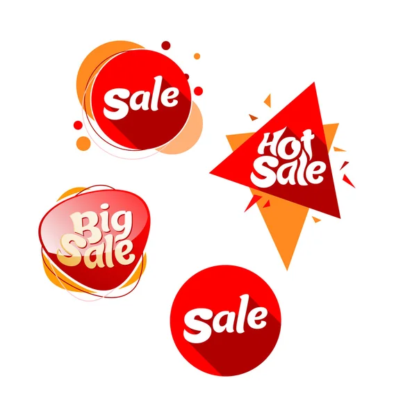 Sale hot big  red orange  vector — Stock Vector