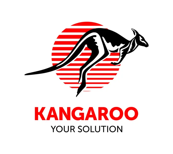 Kangaroo red white background — Stock Vector