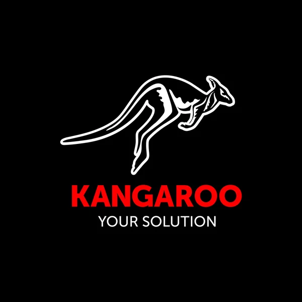 Kangaroo vector black — Stock Vector