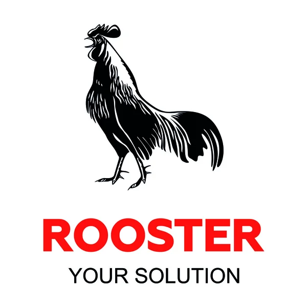 Rooster logo red — Stock Vector
