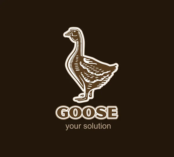 Goose logo silhouette — Stock Vector