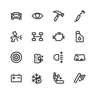 Apreleme, arabalar Icons set