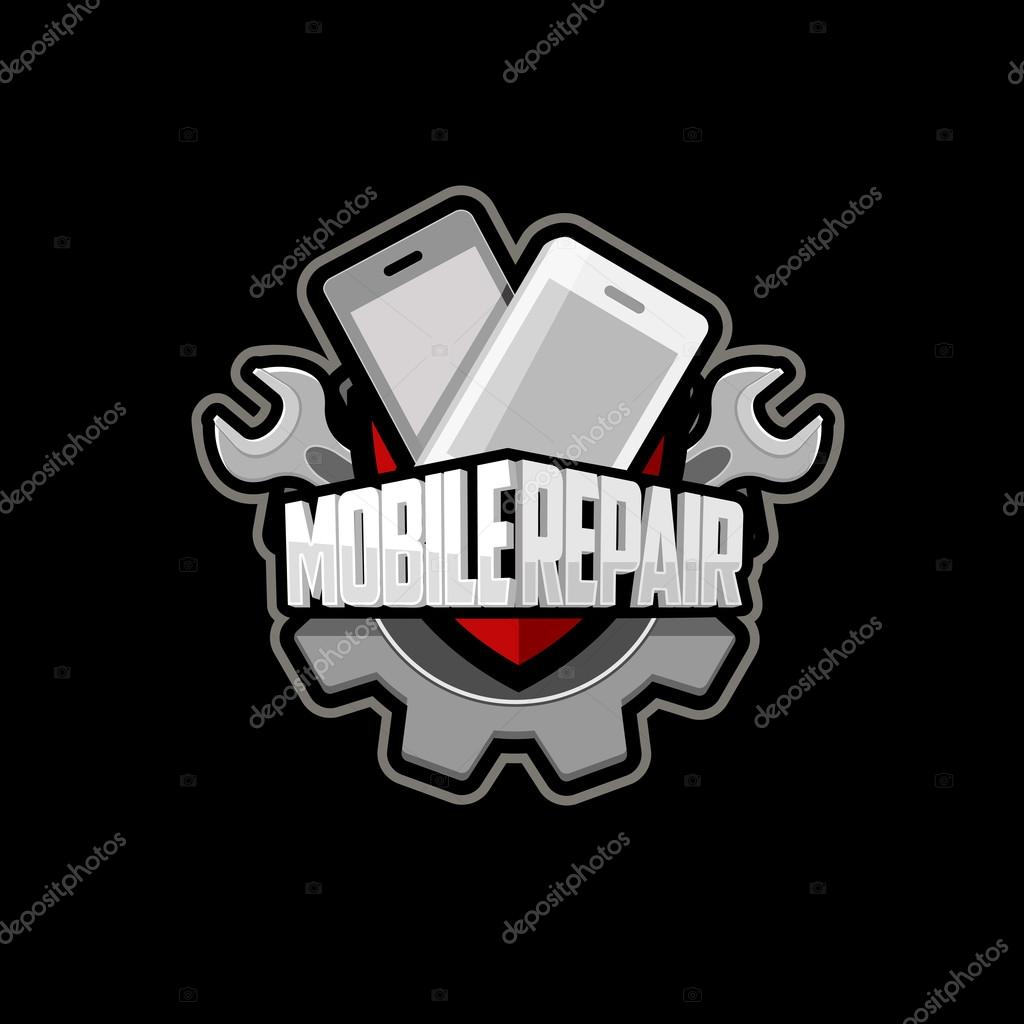 Logo mobile phone repair, vector
