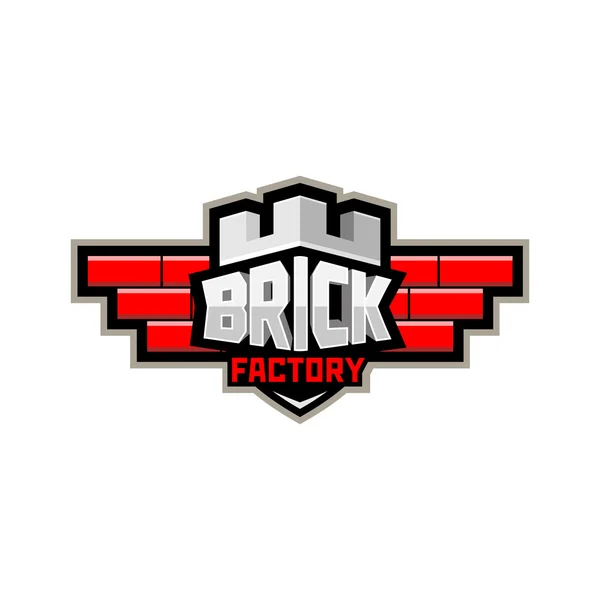 Logotipo fábrica de tijolos — Vetor de Stock