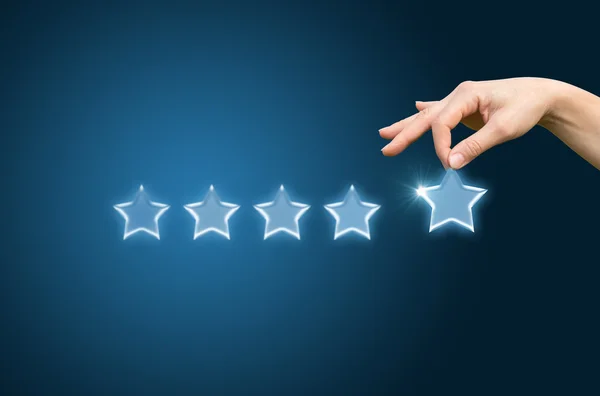 Customer review give a five star — Stock Photo, Image