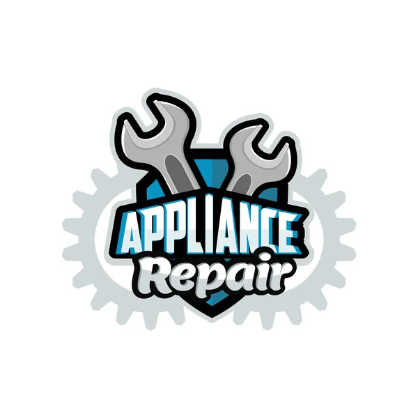 Reparación electrodomésticos logo azul — Archivo Imágenes Vectoriales