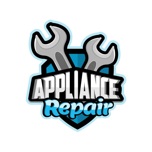 Repair of household appliances logo blue — Stock Vector