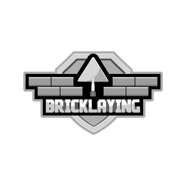 โลโก้ bricklaying สําหรับกลุ่มคนงาน — ภาพเวกเตอร์สต็อก