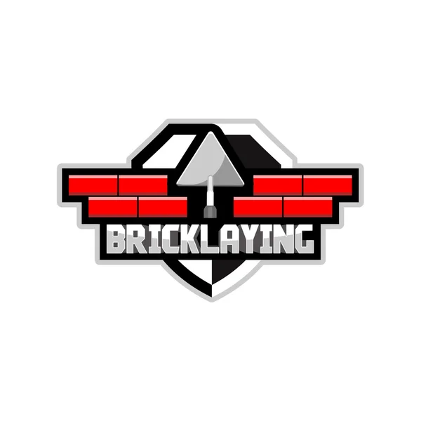 El logotipo de la empresa dedicada a la colocación de ladrillos — Vector de stock