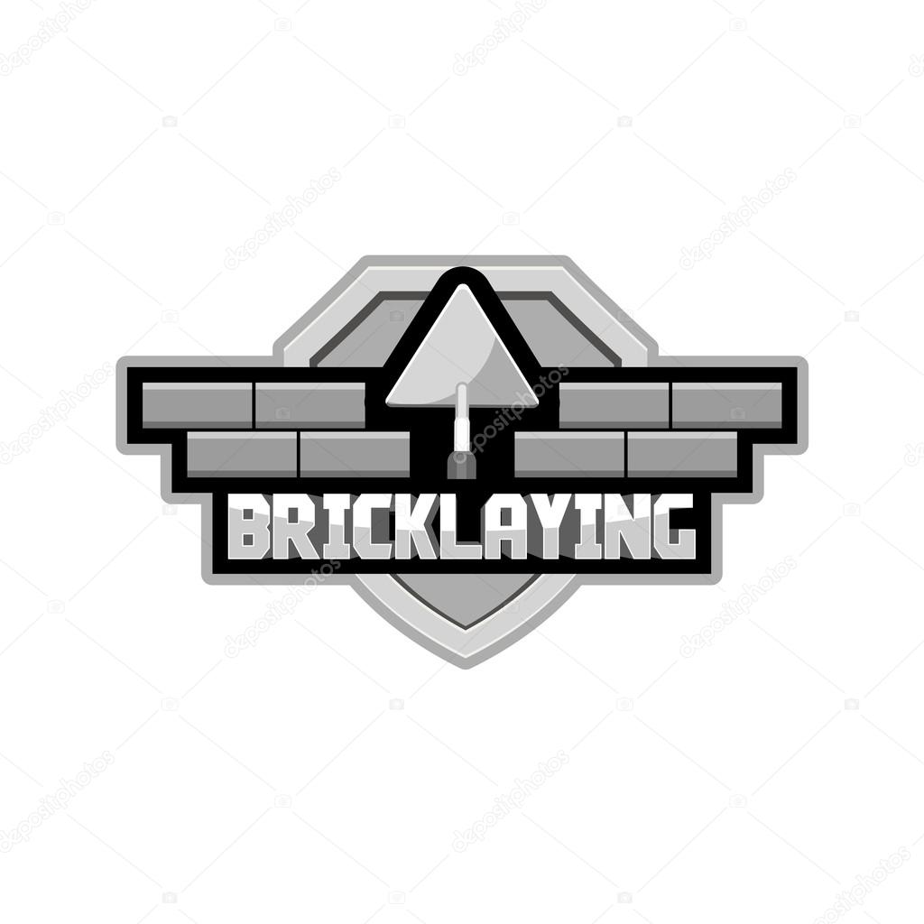 Bricklaying logo for the group of workers, vector