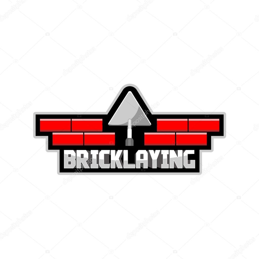 The logo of the company by laying brick and building, vector