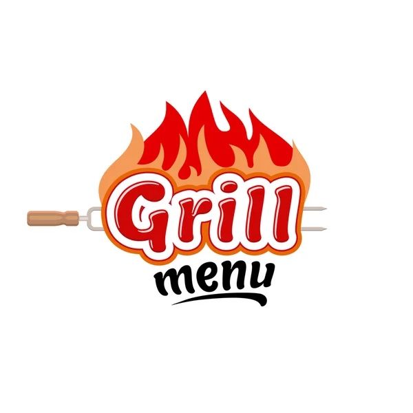 Grill menu logo — Stock Vector