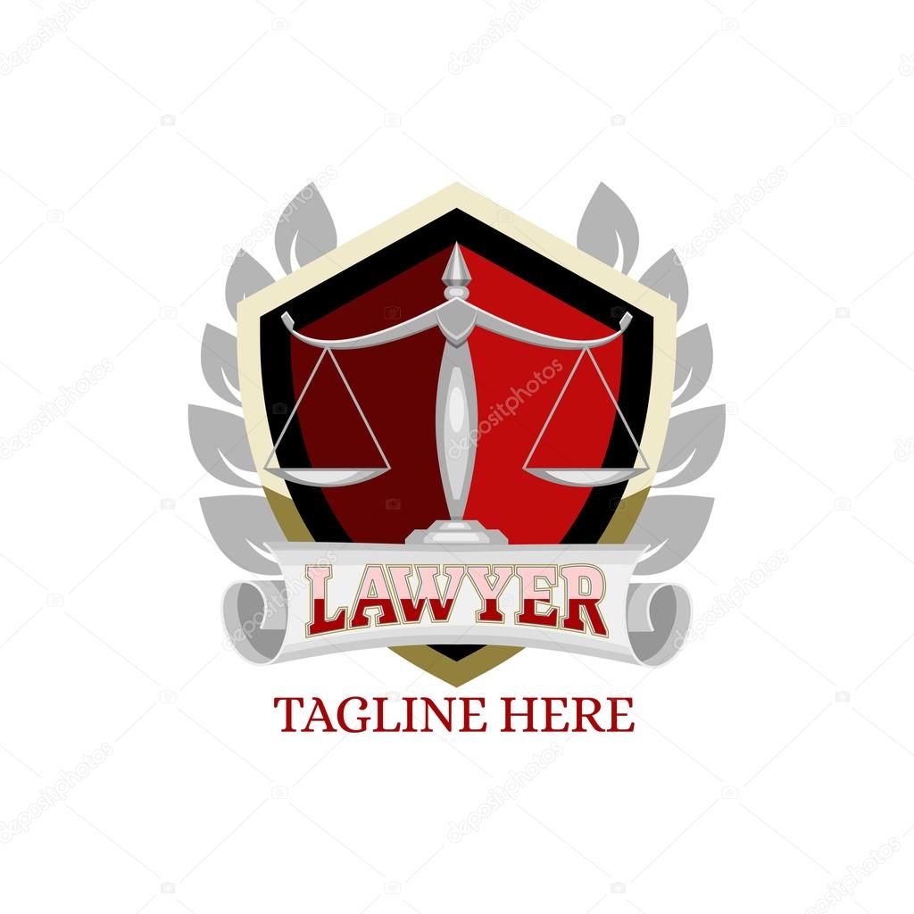 Red lawyer logo, vector