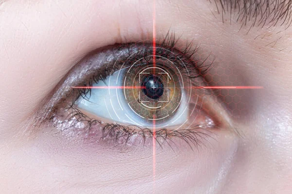 Concepto Exploración Ocular Ojo Escanea Cerca — Foto de Stock