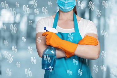 Temizlik için indirim yapma kavramı.