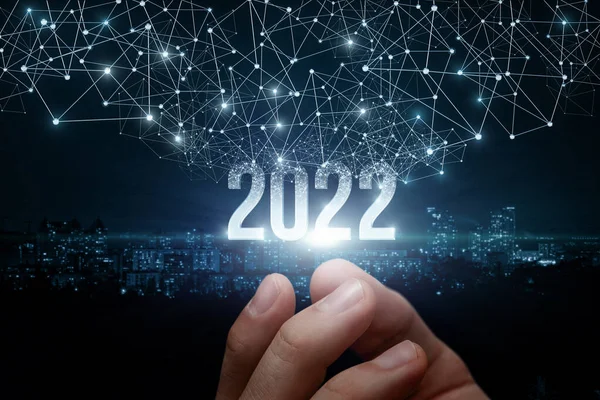 Konzept Für Das Neue Jahr 2022 Business Netzwerk — Stockfoto