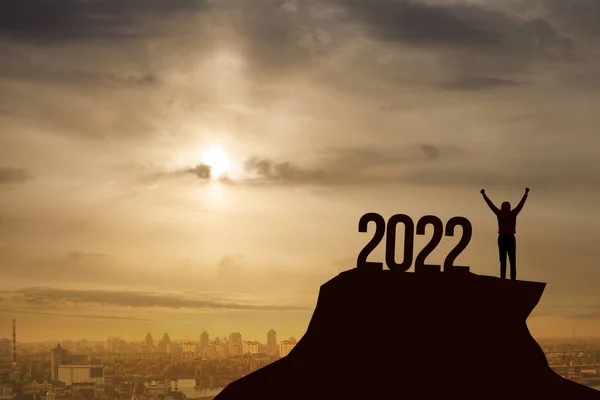 Concetto Entrare Nel Nuovo Anno 2022 Con Successo Risultati — Foto Stock