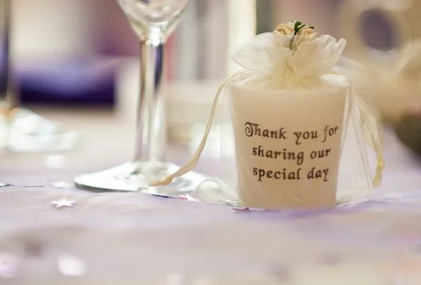 Düğün masa inscripted mum