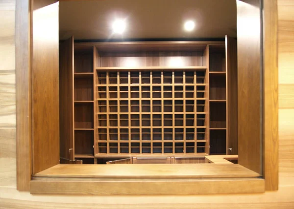 Półki Biblioteczne Gabinecie Drewna — Zdjęcie stockowe
