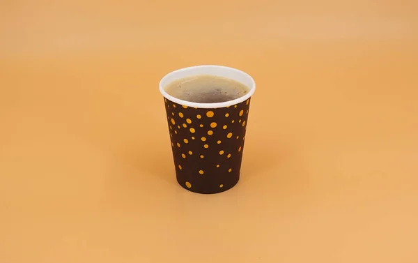 Close Take Out Tazza Caffè Isolato Sfondo — Foto Stock