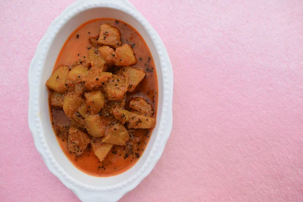 Indiai Sütőtök Curry Néven Ismert Kaddu Sabzi Ízletes Sütőtök Zöldség — Stock Fotó